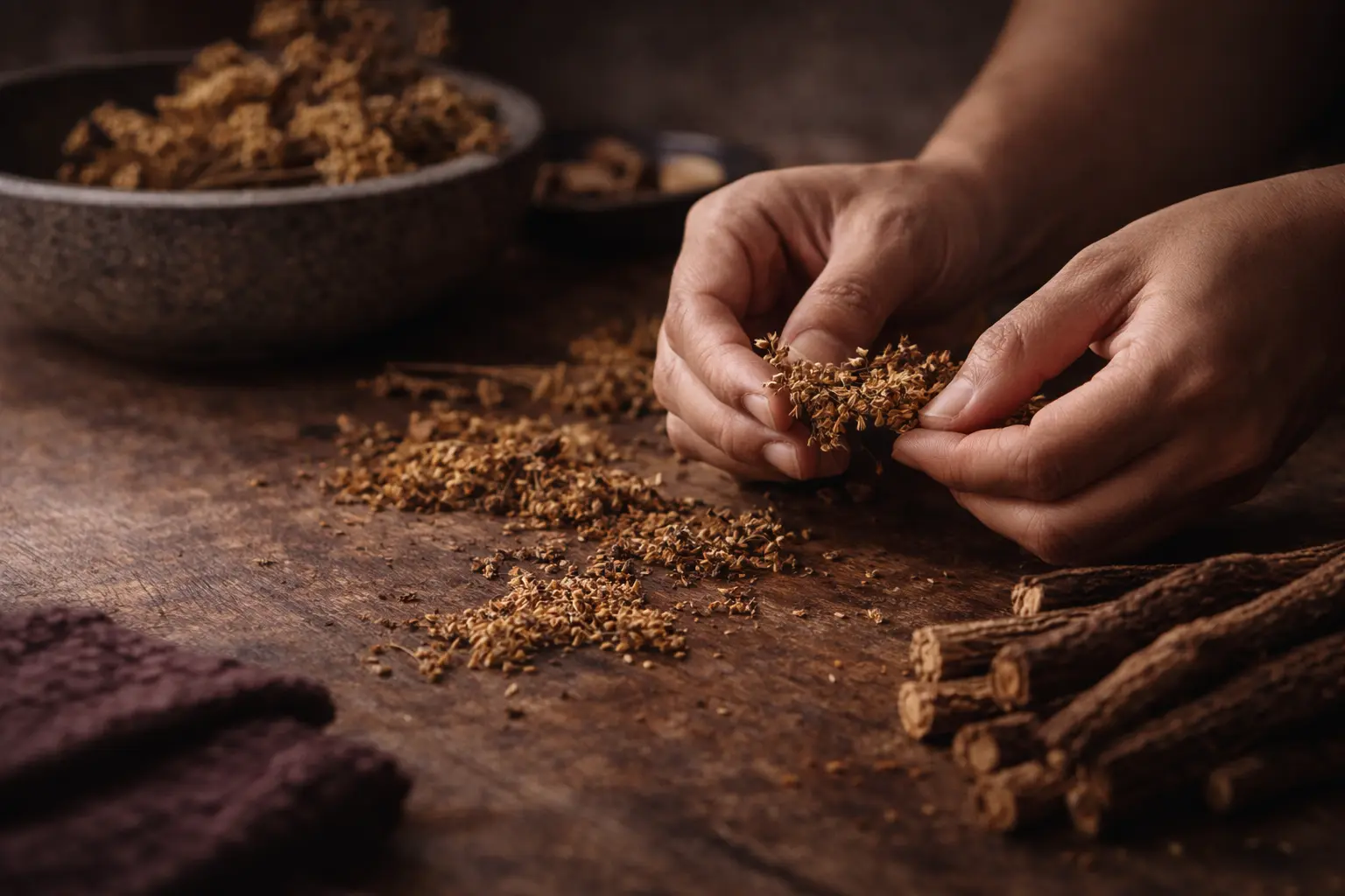 DIVIDER IMAGE 1(desk) Traditional botanicals used -inspired skincare