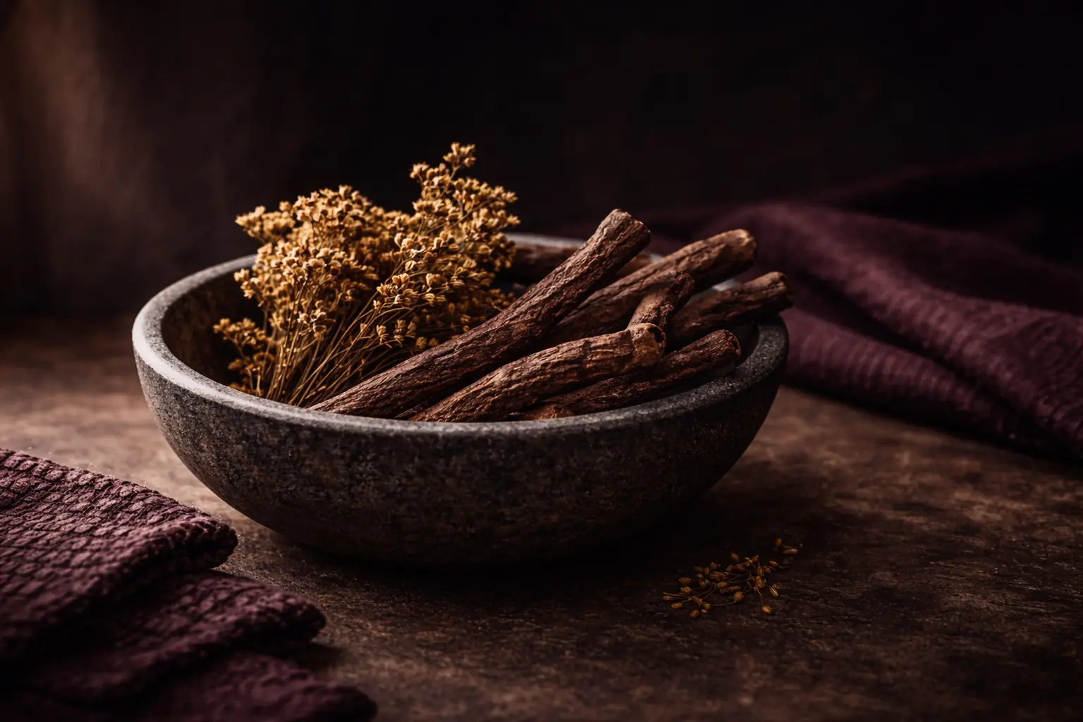 header image (desk) Araah ingredient philosophy with botanicals and formulation tools