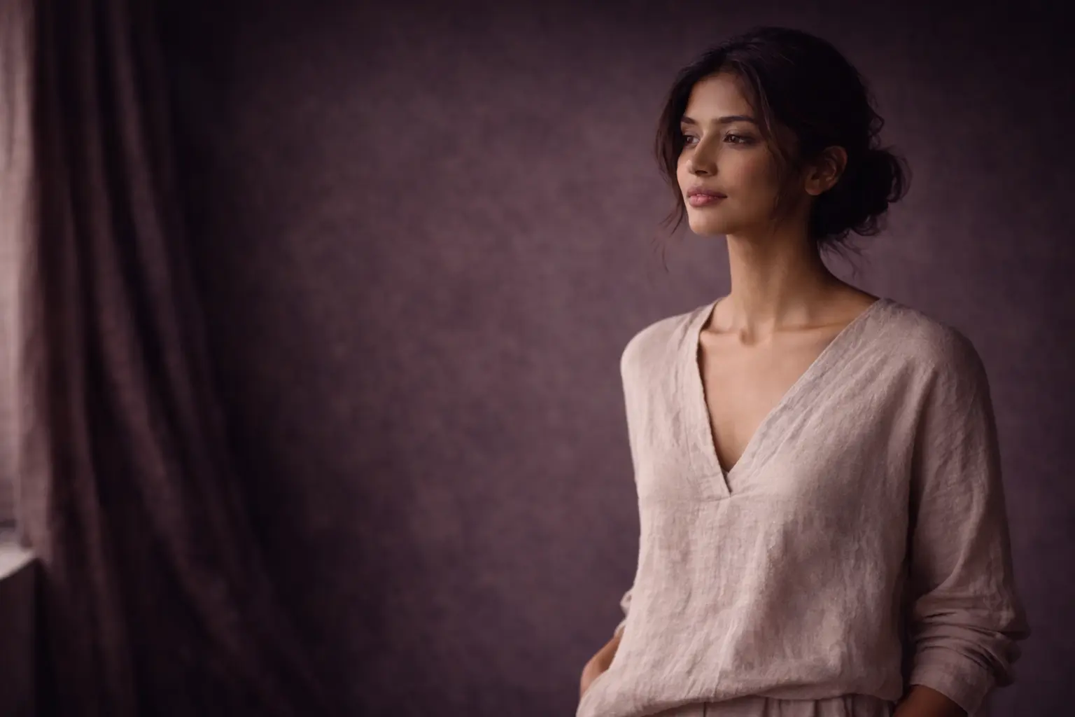 Confident woman in her original skin reflecting the identity of an Araah woman